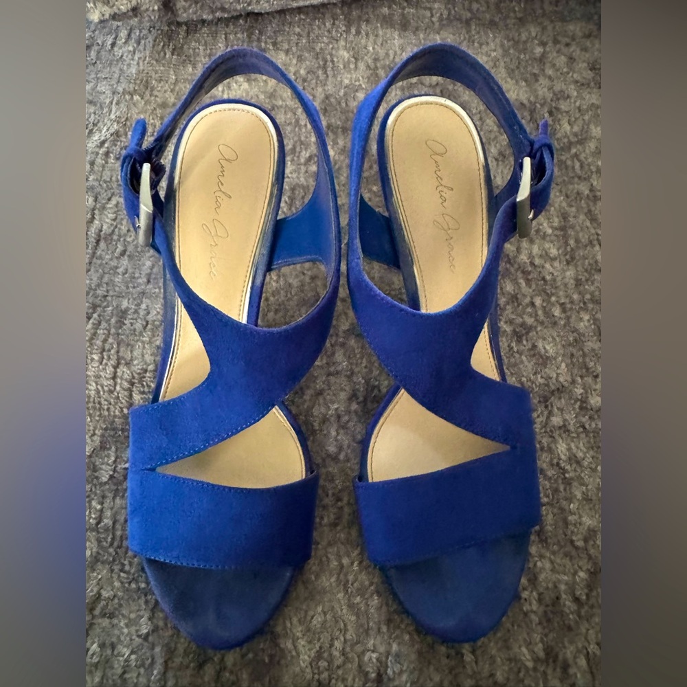Suede Blue Heels